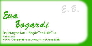 eva bogardi business card